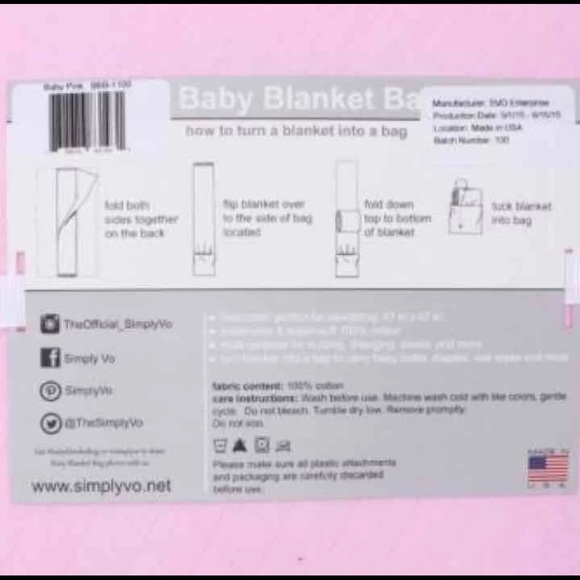 🏷PRINCESS PINK BABY BLANKET TURN INTO A BAG - Picture 2 of 3